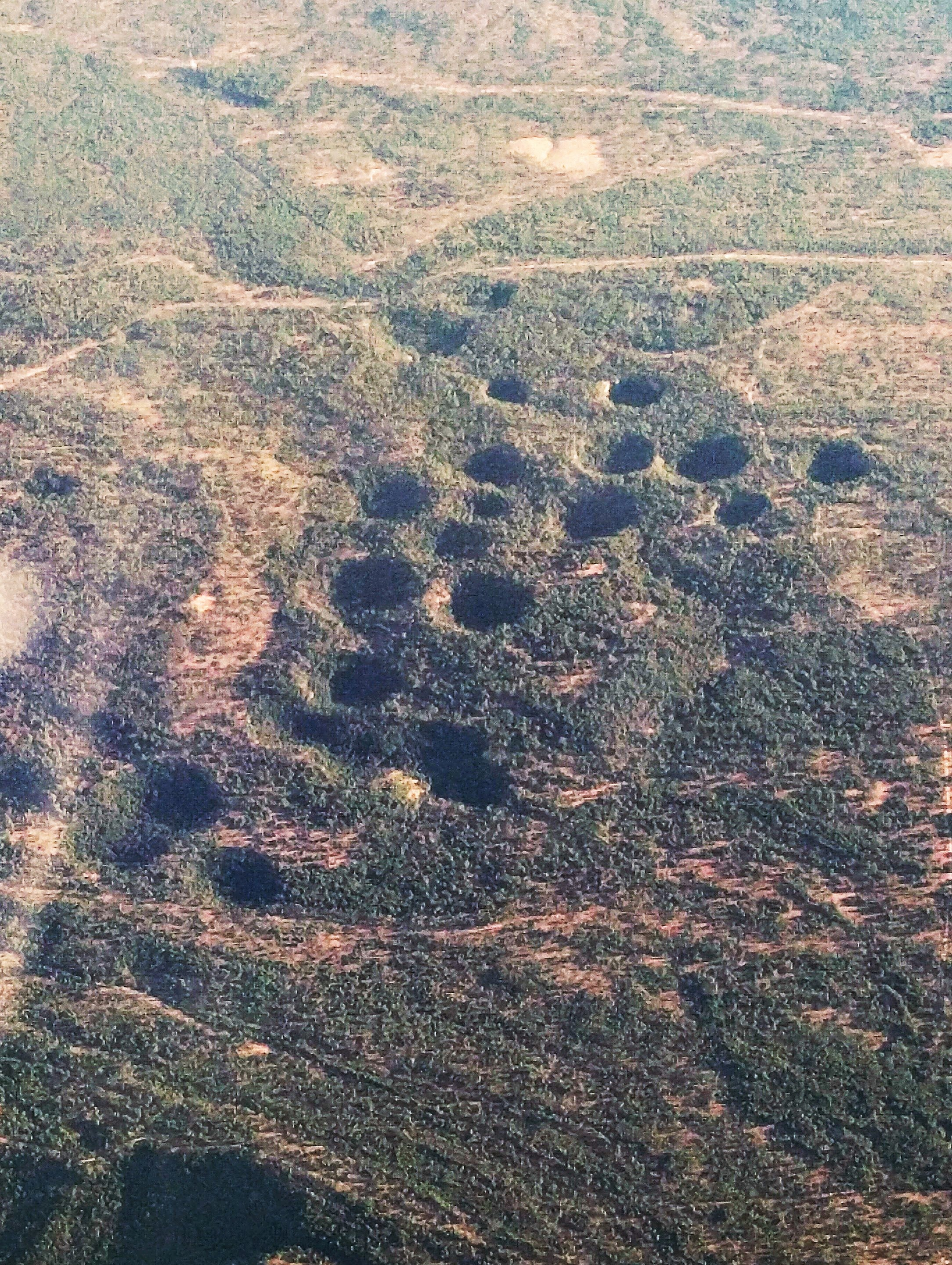 Vista aérea del conjunto de torcas de Cuenca